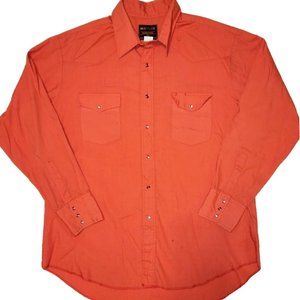 Vtg 90s Red Rustler Pearl Snap Western Shirt Size XL
